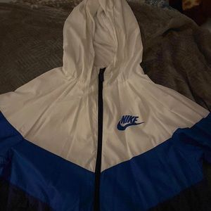 Kids blue and white Nike wind breaker